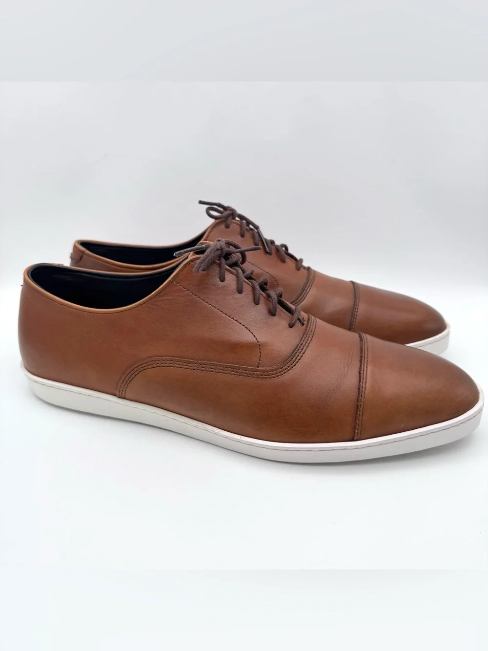 Allen Edmonds Park Avenue Brown Leather Cap Toe Hybrid Dress Shoes Sneakers 11 D